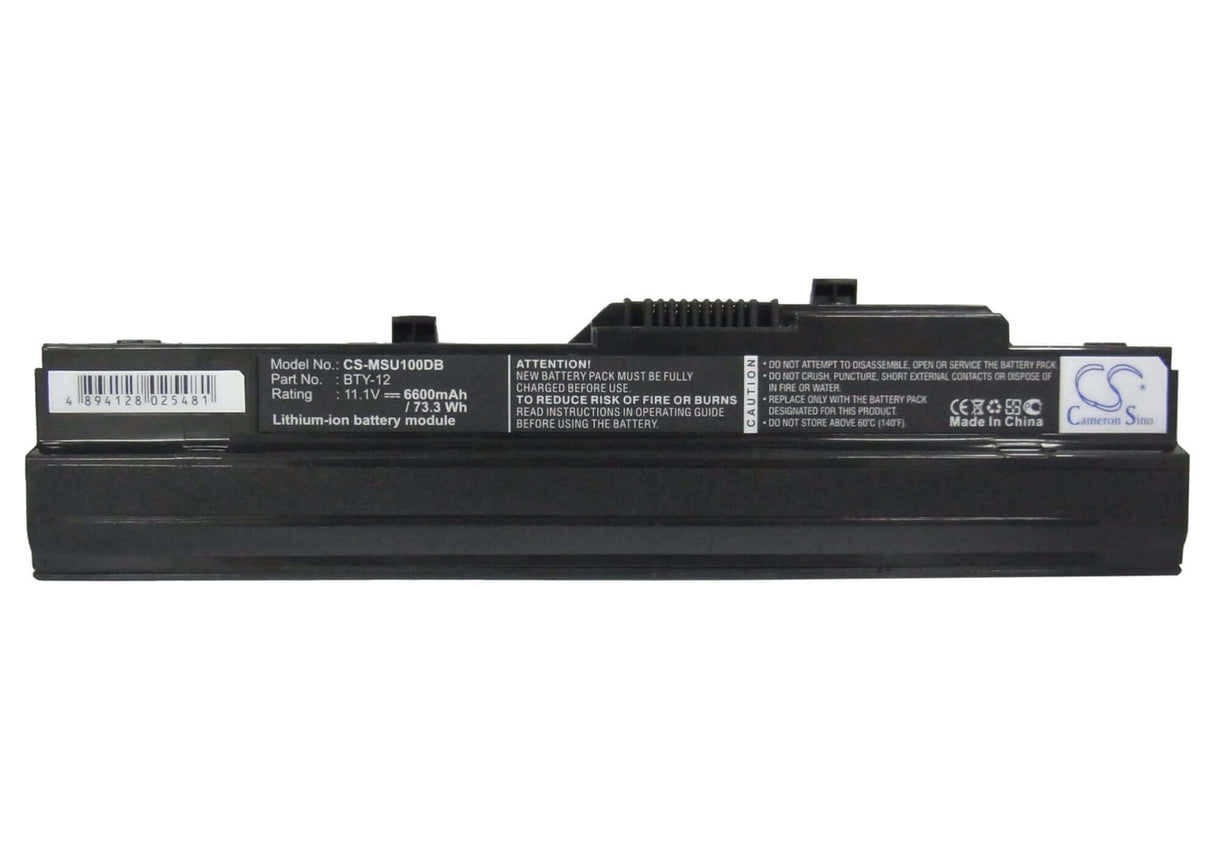 Black Battery For Advent 4211, 4212 11.1v, 6600mah - 73.26wh Notebook, Laptop Cameron Sino Technology Limited
