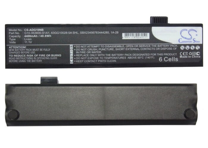 Black Battery For Advent 4213 11.1v, 4400mah - 48.84wh Notebook, Laptop Cameron Sino Technology Limited