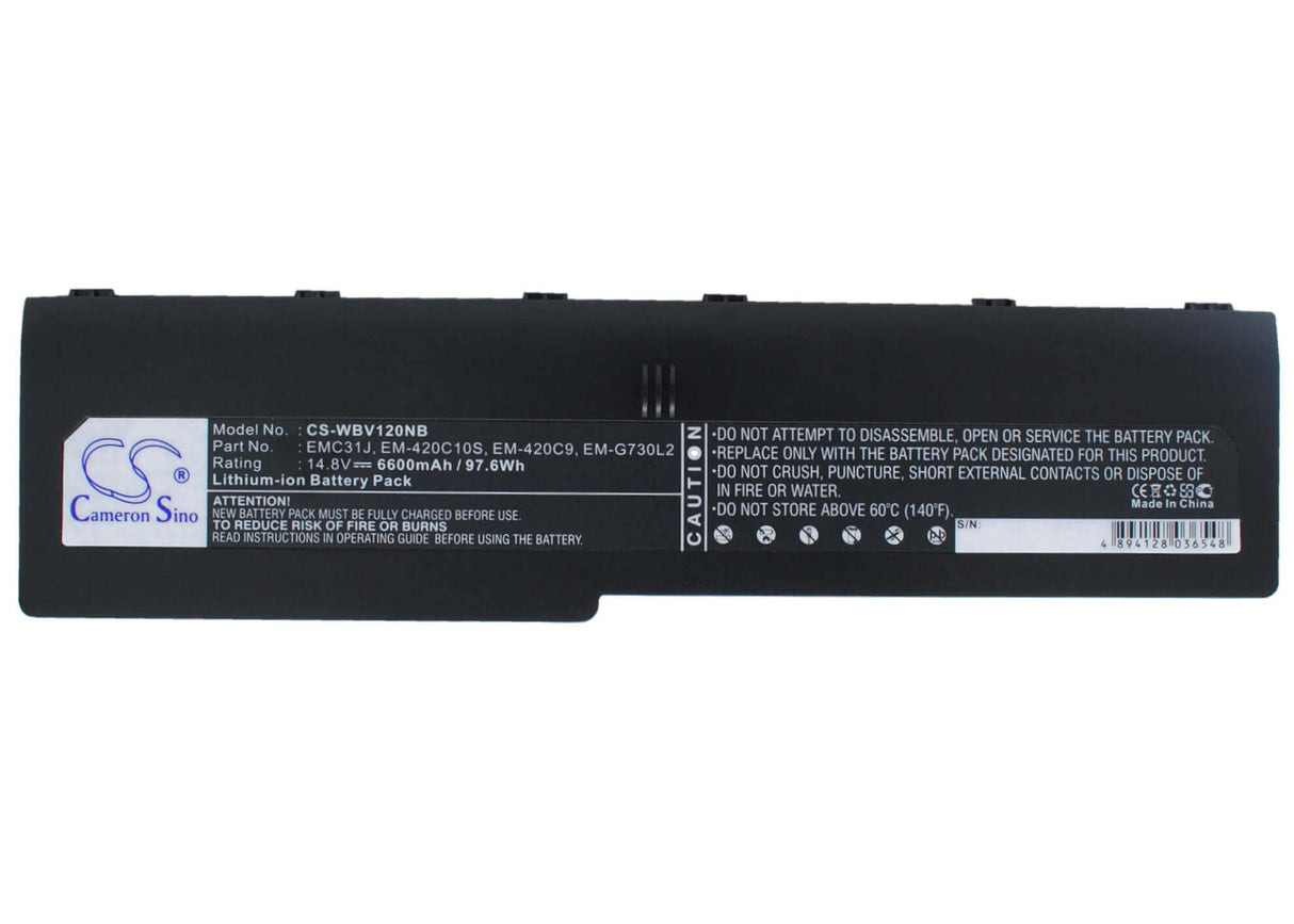 Black Battery For Alphatop G713, G730, G731 14.8v, 6600mah - 97.68wh Notebook, Laptop Cameron Sino Technology Limited (Suspended)