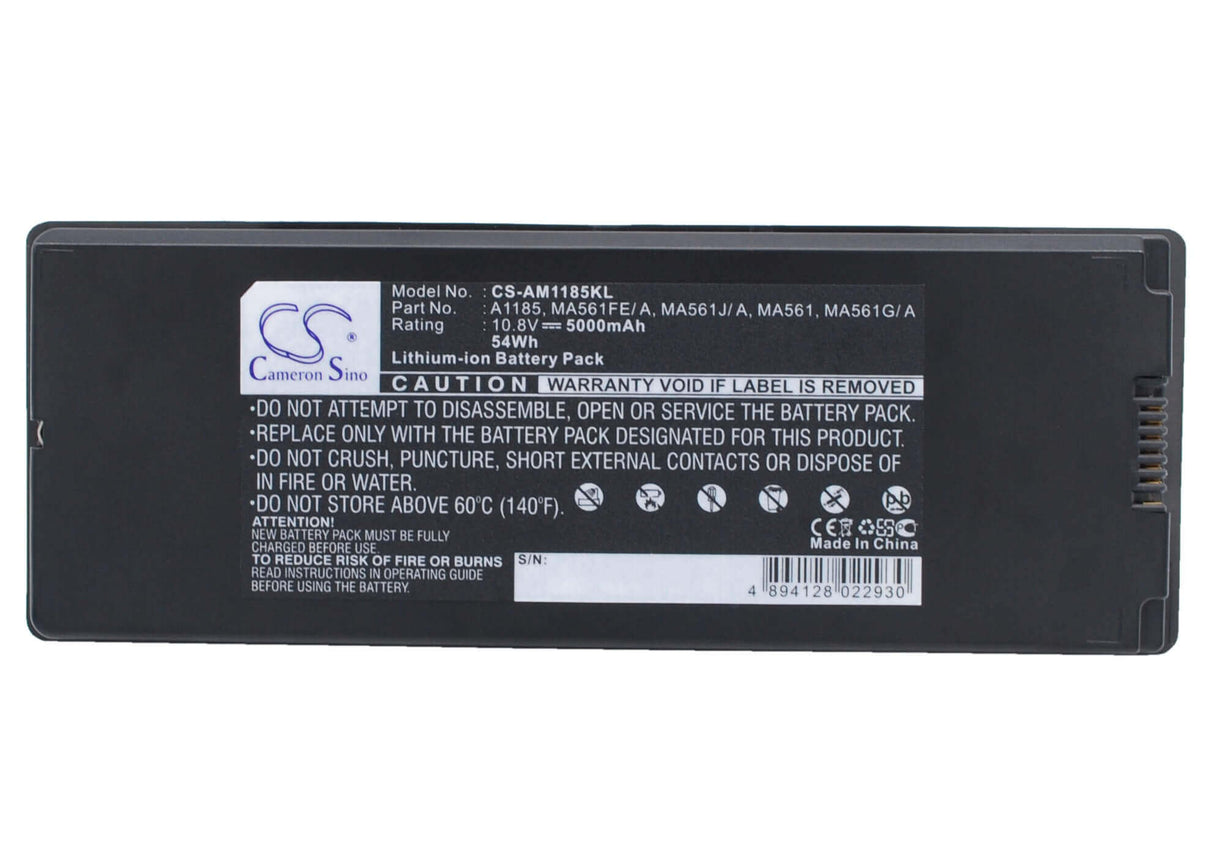 Black Battery For Apple Macbook 13" Ma472f/ A, Macbook 13" A1181, Macbook13"mb404j/ A 10.8v, 5000mah - 54.00wh Notebook, Laptop Cameron Sino Technology Limited
