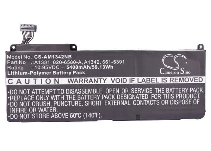 Black Battery For Apple Macbook 13", Macbook Unibody 13", Macbook Pro 15" 10.95v, 5400mah - 59.13wh Notebook, Laptop Cameron Sino Technology Limited