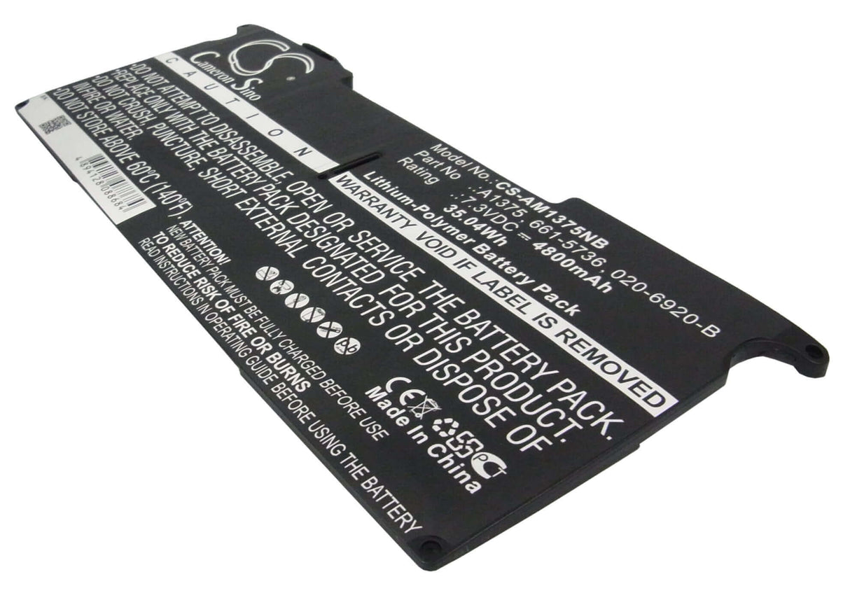 Black Battery For Apple Macbook Air 11" A1370 2010, Mc505ll/a 1.4 Ghz Core 2 Duo, Macbook Air 3.1 Late 2010 7.3v, 4800mah - 35.0 Notebook, Laptop Cameron Sino Technology Limited