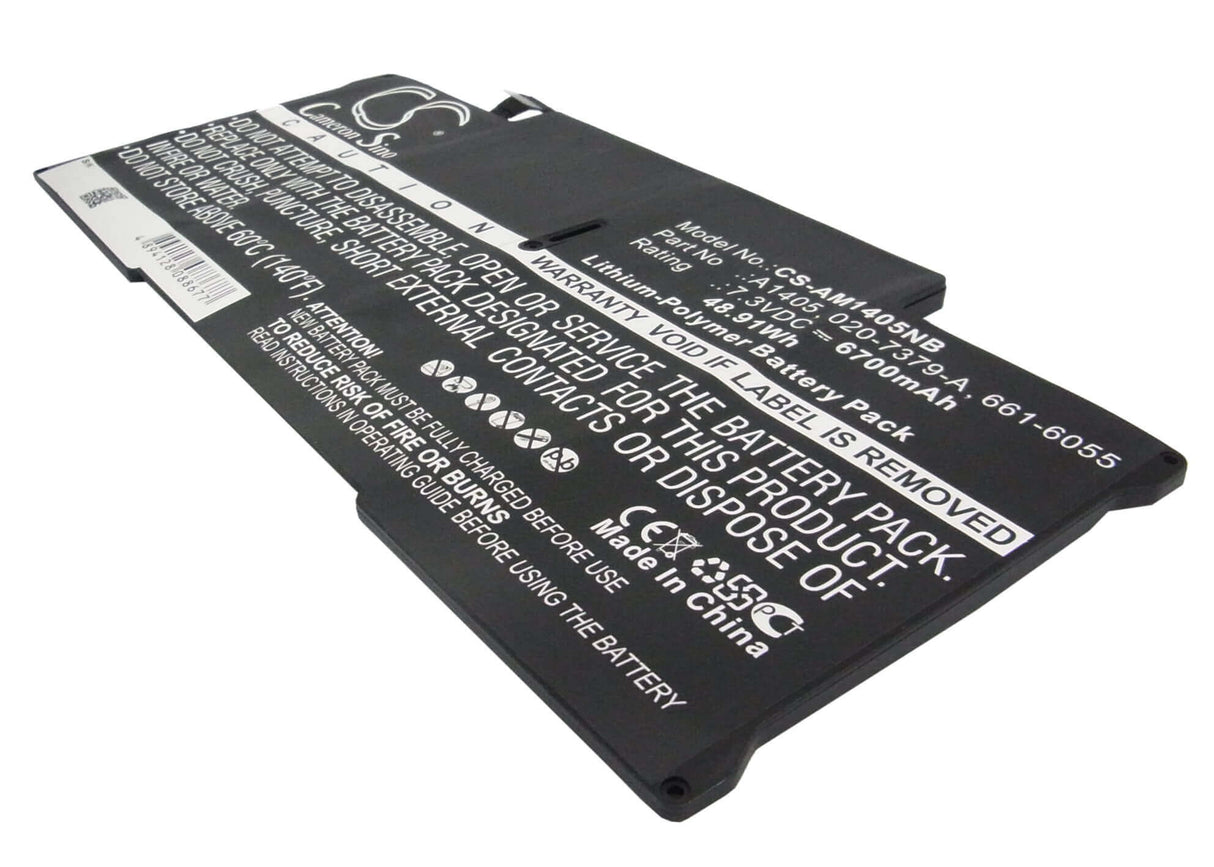 Black Battery For Apple Macbook Air 13" Mc503, Macbook Air 13" Mc504, Macbook Air "core I5" 1.6 13" A1369 Mid-2011 7.3v, 6700mah Notebook, Laptop Cameron Sino Technology Limited