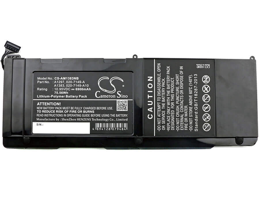 Black Battery For Apple Macbook Pro 17, Macbook Pro 17" A1297 2009 Version, Macbook Pro 17" Mc226*/a 10.95v, 8600mah - 94.17wh Notebook, Laptop Cameron Sino Technology Limited
