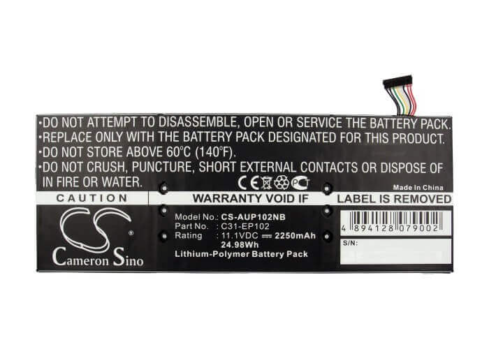 Black Battery For Asus Eee Pad Slider Ep102, Ep102, Eee Pad Slider 11.1v, 2250mah - 24.98wh Batteries for Electronics Cameron Sino Technology Limited (Suspended)