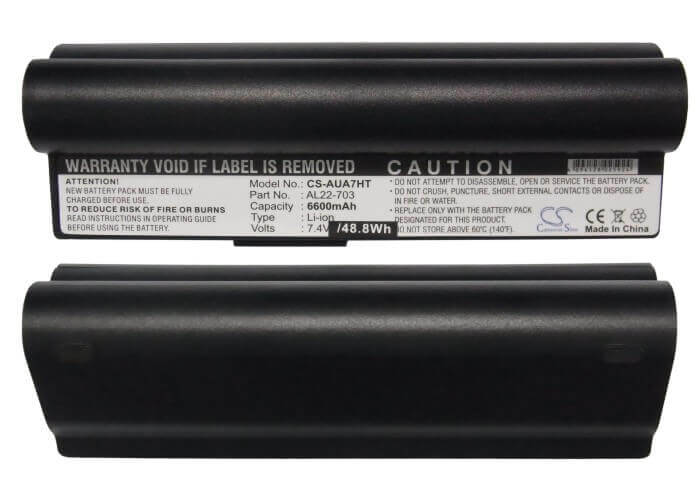 Black Battery For Asus Eee Pc 703, Eee Pc 900a, Eee Pc 900ha 7.4v, 6600mah - 48.84wh Notebook, Laptop Cameron Sino Technology Limited