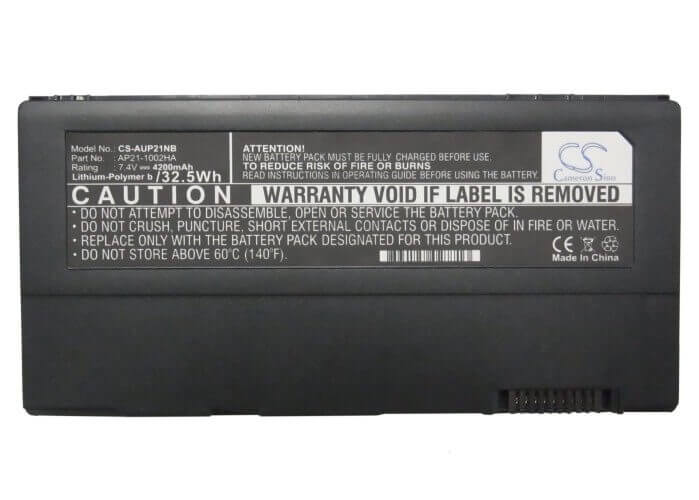Black Battery For Asus Eee Pc S101h, Eee Pc 1002, Eee Pc 1002ha 7.4v, 4200mah - 31.08wh Notebook, Laptop Cameron Sino Technology Limited