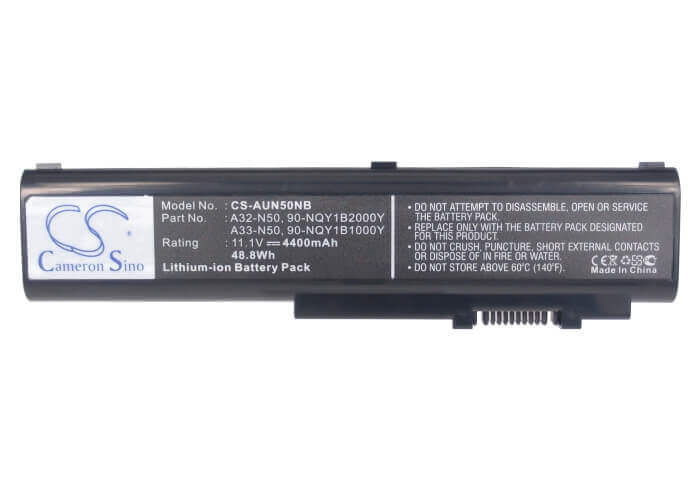Black Battery For Asus N50, N50a, N50e 11.1v, 4400mah - 48.84wh Notebook, Laptop Cameron Sino Technology Limited