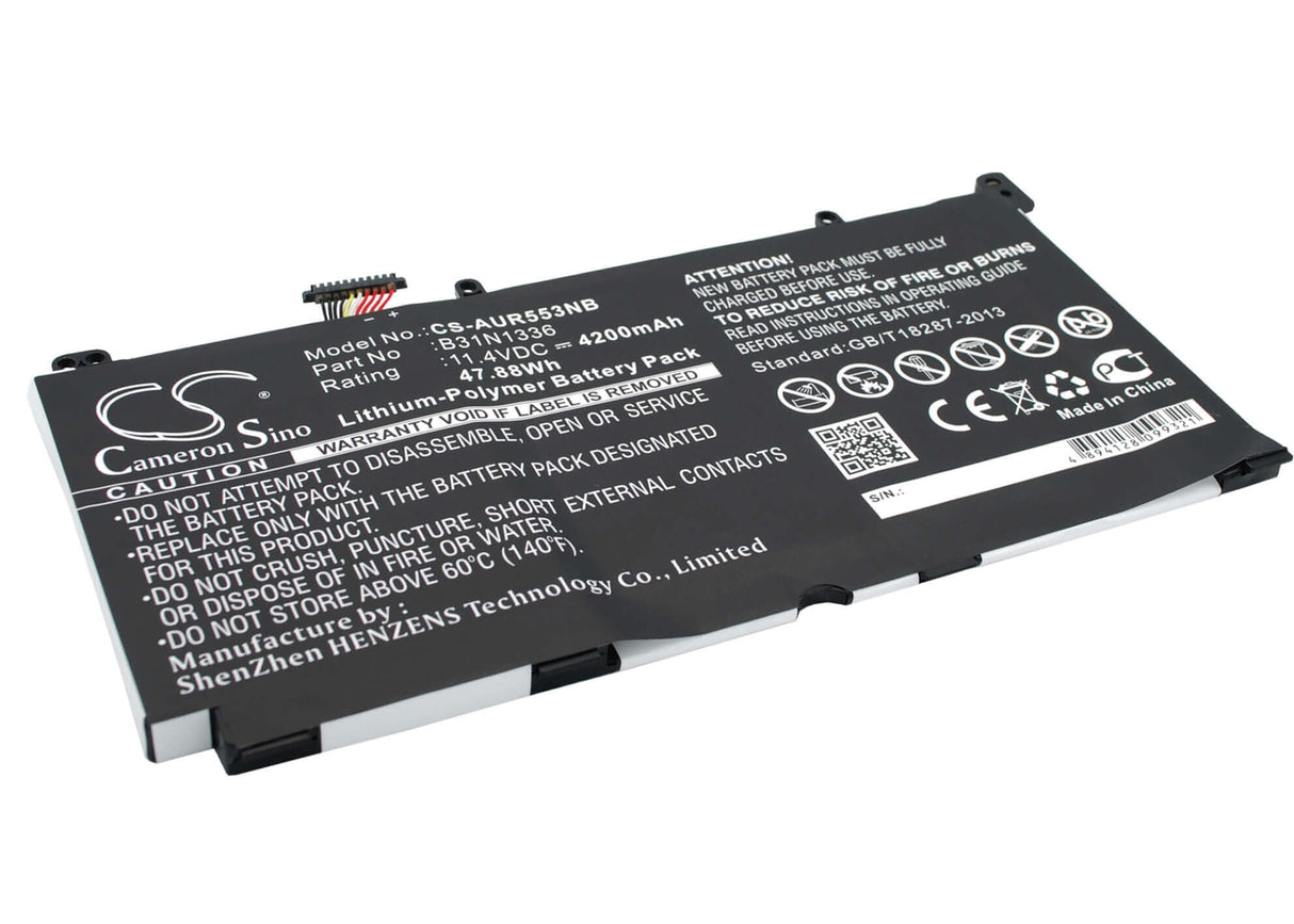 Black Battery For Asus R553ln, R553ln-xo106h-be, R553lf 11.4v, 4200mah - 47.88wh Notebook, Laptop Cameron Sino Technology Limited