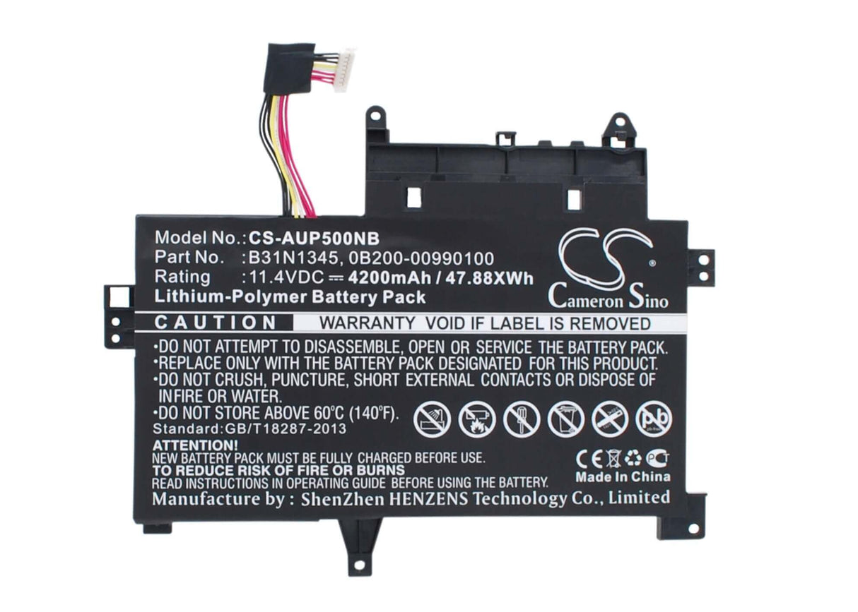 Black Battery For Asus Transformer Book Flip Tp500la, Transformer Book Flip Tp500lb, Transformer Book Flip Tp500ln 11.4v, 4200ma Notebook, Laptop Cameron Sino Technology Limited