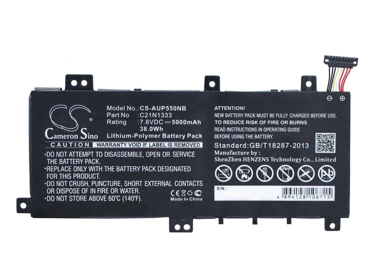 Black Battery For Asus Transformer Flip Tp550la, Transformer Flip Tp550ld 7.6v, 5000mah - 38.00wh Notebook, Laptop Cameron Sino Technology Limited