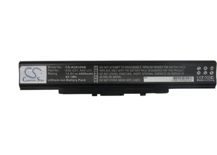 Black Battery For Asus U31, U31e, U31f 14.8v, 4400mah - 65.12wh Notebook, Laptop Cameron Sino Technology Limited (Suspended)