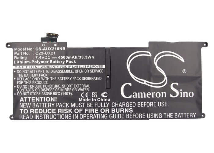 Black Battery For Asus Ux21, Zenbook Ux21, Zenbook Ux21a 7.4v, 4500mah - 33.30wh Notebook, Laptop Cameron Sino Technology Limited