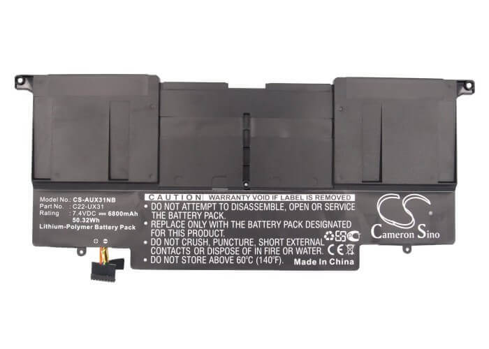 Black Battery For Asus Ux31, Ux31a, Ux31a-r4004h 7.4v, 6800mah - 50.32wh Notebook, Laptop Cameron Sino Technology Limited