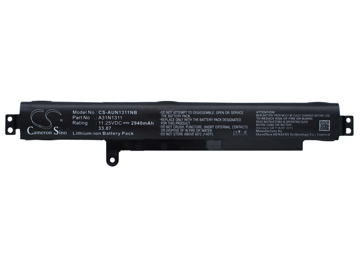 Black Battery For Asus Vivobook F102ba, Vivobook X102b, Vivobook F200ca 11.25v, 2940mah - 33.08wh Notebook, Laptop Cameron Sino Technology Limited