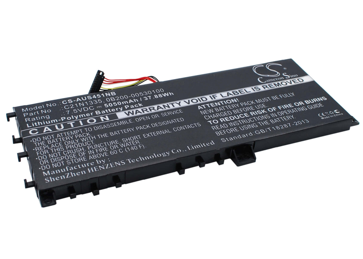 Black Battery For Asus Vivobook S451, Vivobook S451la, Vivobook S451lb 7.5v, 5050mah - 37.88wh Notebook, Laptop Cameron Sino Technology Limited