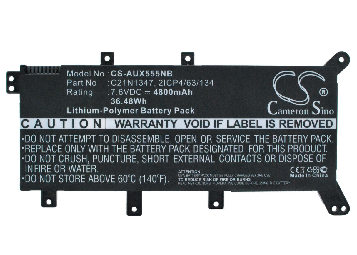 Black Battery For Asus X555, X555ld, X555la 7.6v, 4800mah - 36.48wh Notebook, Laptop Cameron Sino Technology Limited