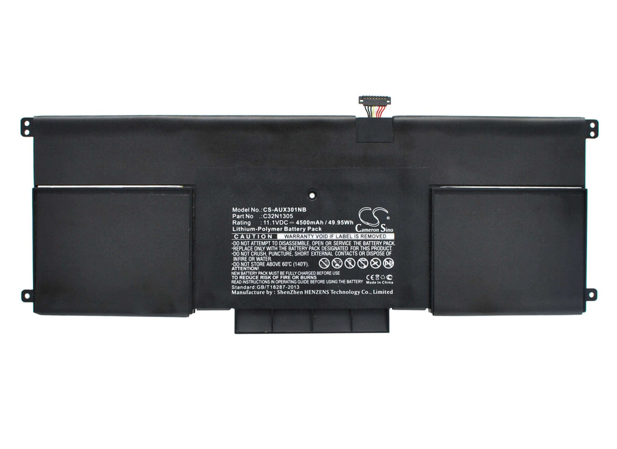 Black Battery For Asus Zenbook Ux301, Zenbook Infinity Ux301la, Ux301la-dh71t 11.1v, 4500mah - 49.95wh Notebook, Laptop Cameron Sino Technology Limited