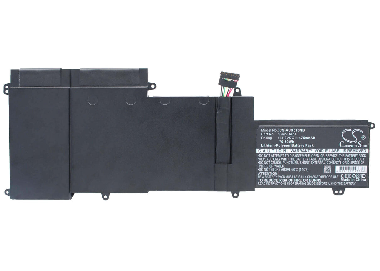 Black Battery For Asus Zenbook Ux51, Zenbook U500vz, Zenbook U500vz-cn032h 14.8v, 4750mah - 70.30wh Notebook, Laptop Cameron Sino Technology Limited