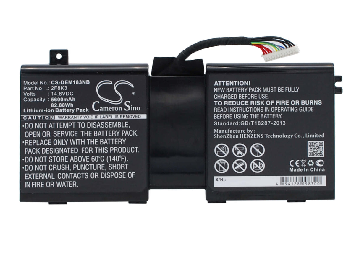 Black Battery For Dell Alienware 17, Alienware 18, Alienware M17x R5 14.8v, 5600mah - 82.88wh Notebook, Laptop Cameron Sino Technology Limited