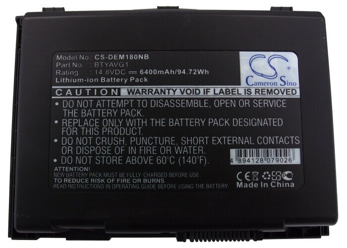 Black Battery For Dell Alienware M18x, Alienware M18x R1, Alienware M18x R2 14.8v, 6400mah - 94.72wh Notebook, Laptop Cameron Sino Technology Limited (Suspended)