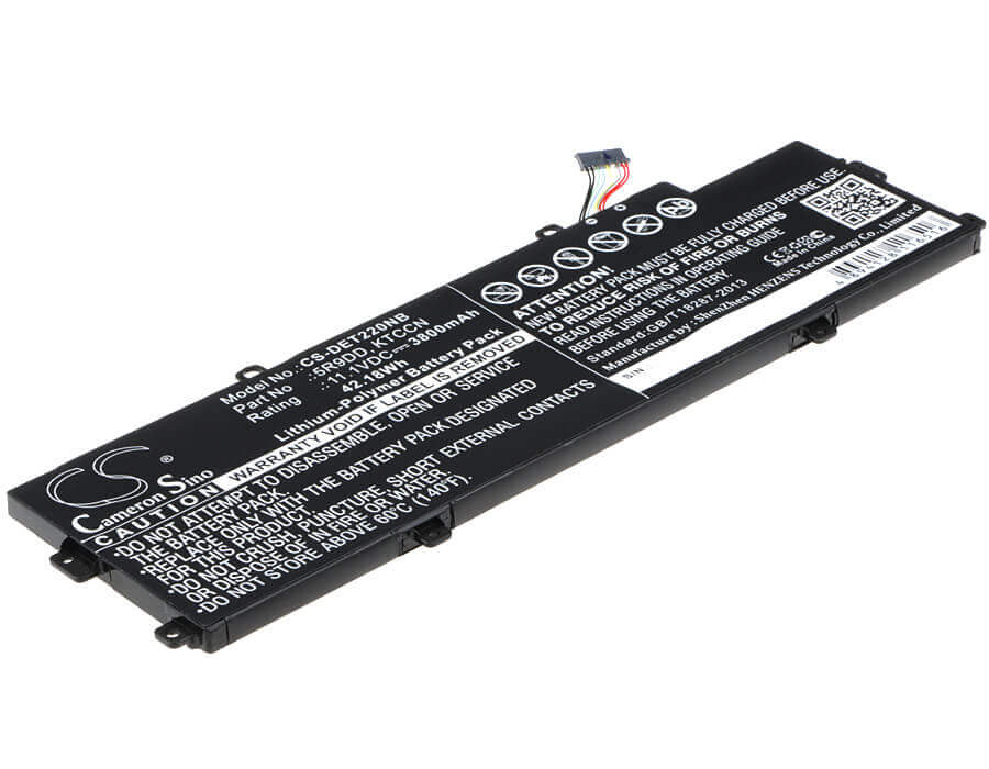 Black Battery For Dell Chromebook 11 3120, Chromebook 11 (3120) 2015, P22t 11.1v, 3800mah - 42.18wh Notebook, Laptop Cameron Sino Technology Limited