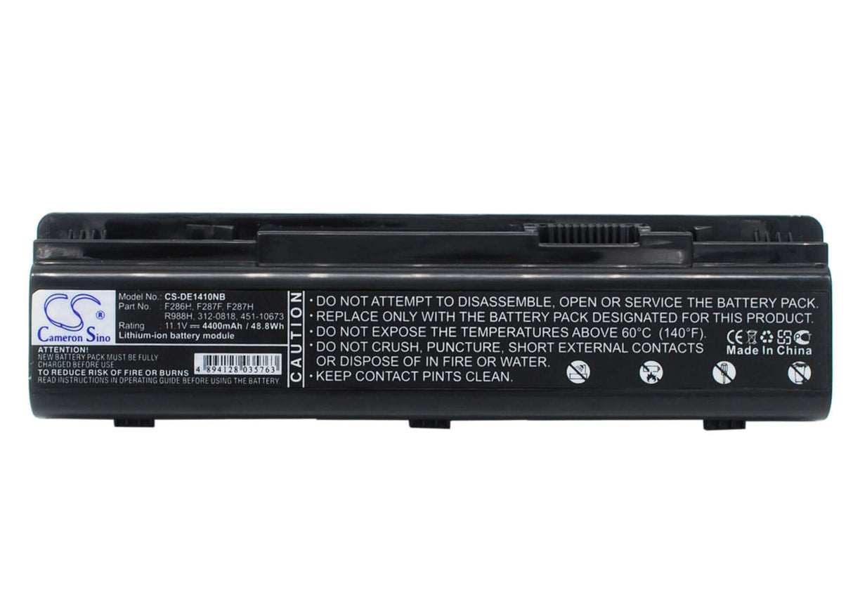 Black Battery For Dell Inspiron 1410, Vostro 1014, Vostro 1015 11.1v, 4400mah - 48.84wh Notebook, Laptop Cameron Sino Technology Limited