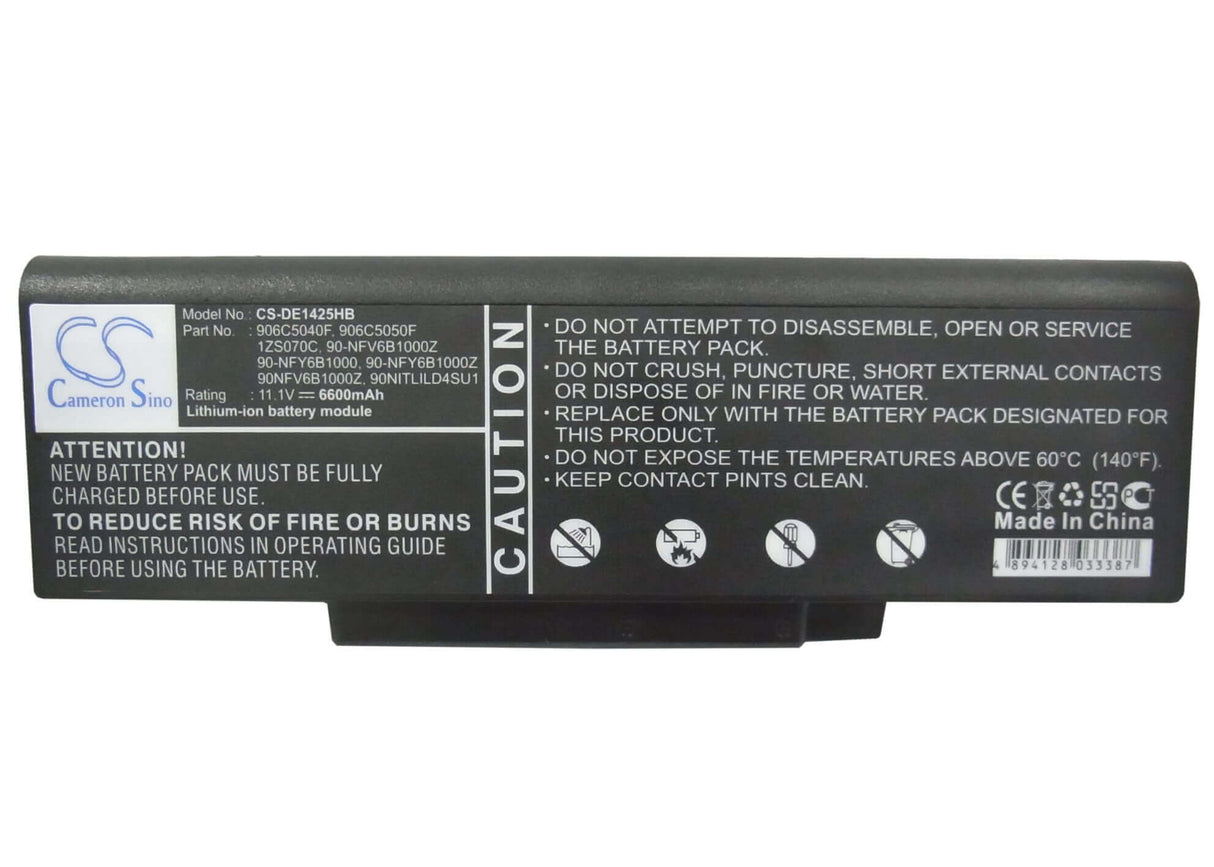 Black Battery For Dell Inspiron 1425, Inspiron 1427 11.1v, 6600mah - 73.26wh Notebook, Laptop Cameron Sino Technology Limited
