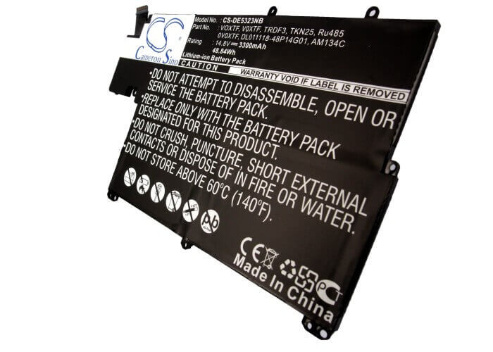Black Battery For Dell Inspiron 5323, Inspiron 13z-5323, Vostro V3360 14.8v, 3300mah - 48.84wh Notebook, Laptop Cameron Sino Technology Limited