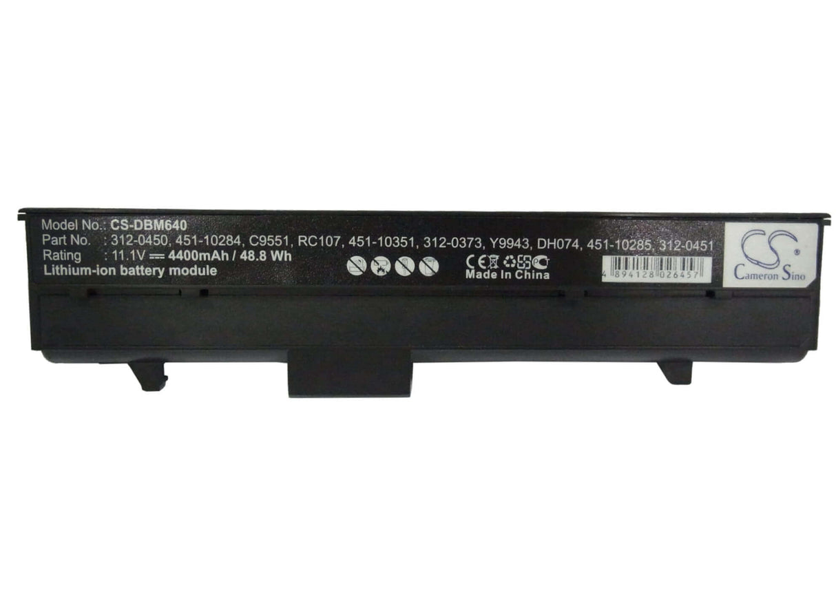 Black Battery For Dell Inspiron 630m, Inspiron 640m, Inspiron E1405 11.1v, 4400mah - 48.84wh Notebook, Laptop Cameron Sino Technology Limited