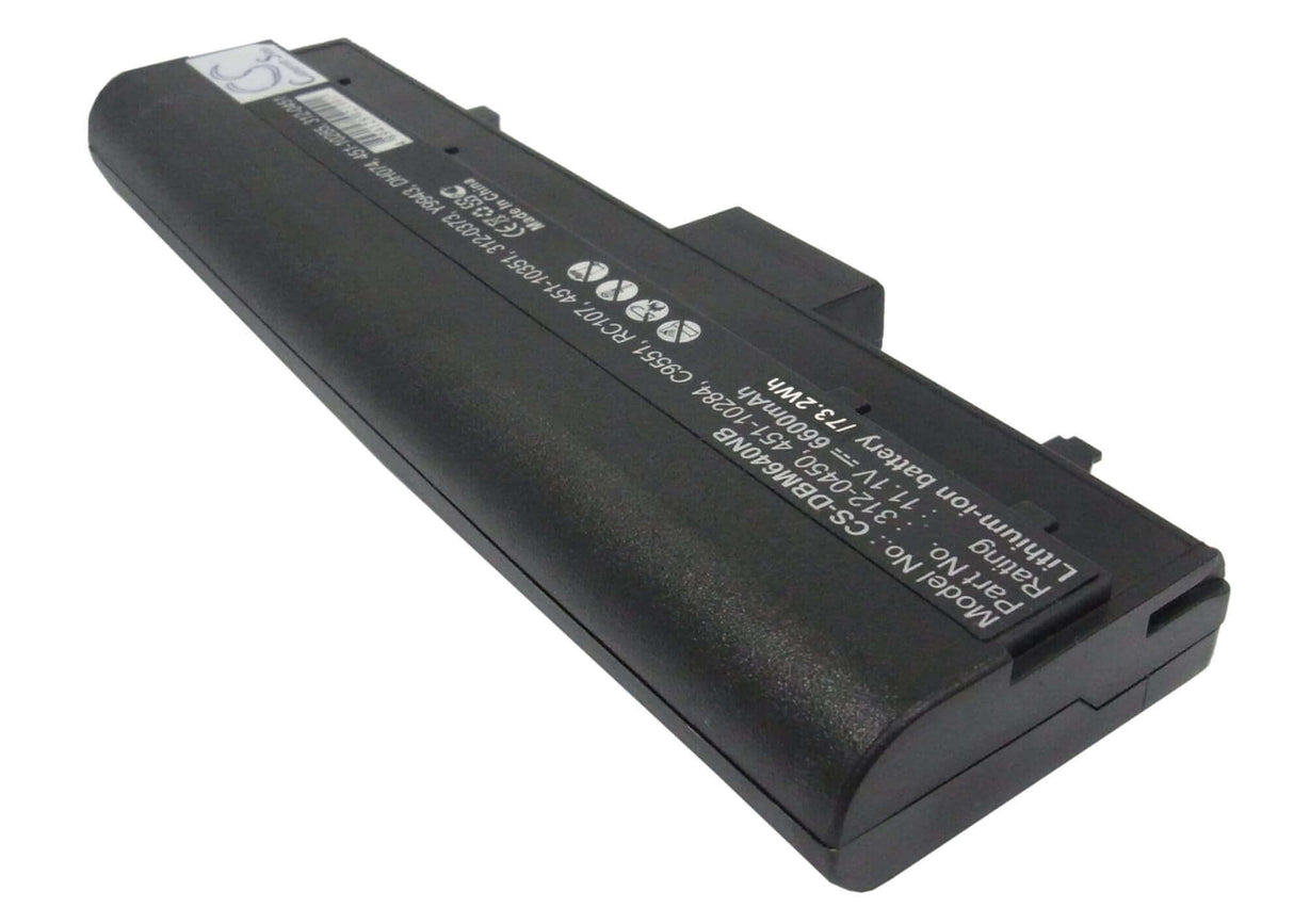 Black Battery For Dell Inspiron 630m, Inspiron 640m, Inspiron E1405 11.1v, 6600mah - 73.26wh Notebook, Laptop Cameron Sino Technology Limited