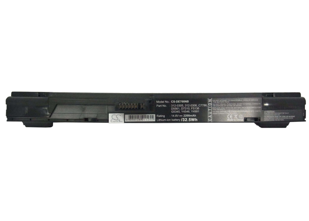 Black Battery For Dell Inspiron 700m, Inspiron 710m 14.8v, 2200mah - 32.56wh Notebook, Laptop Cameron Sino Technology Limited