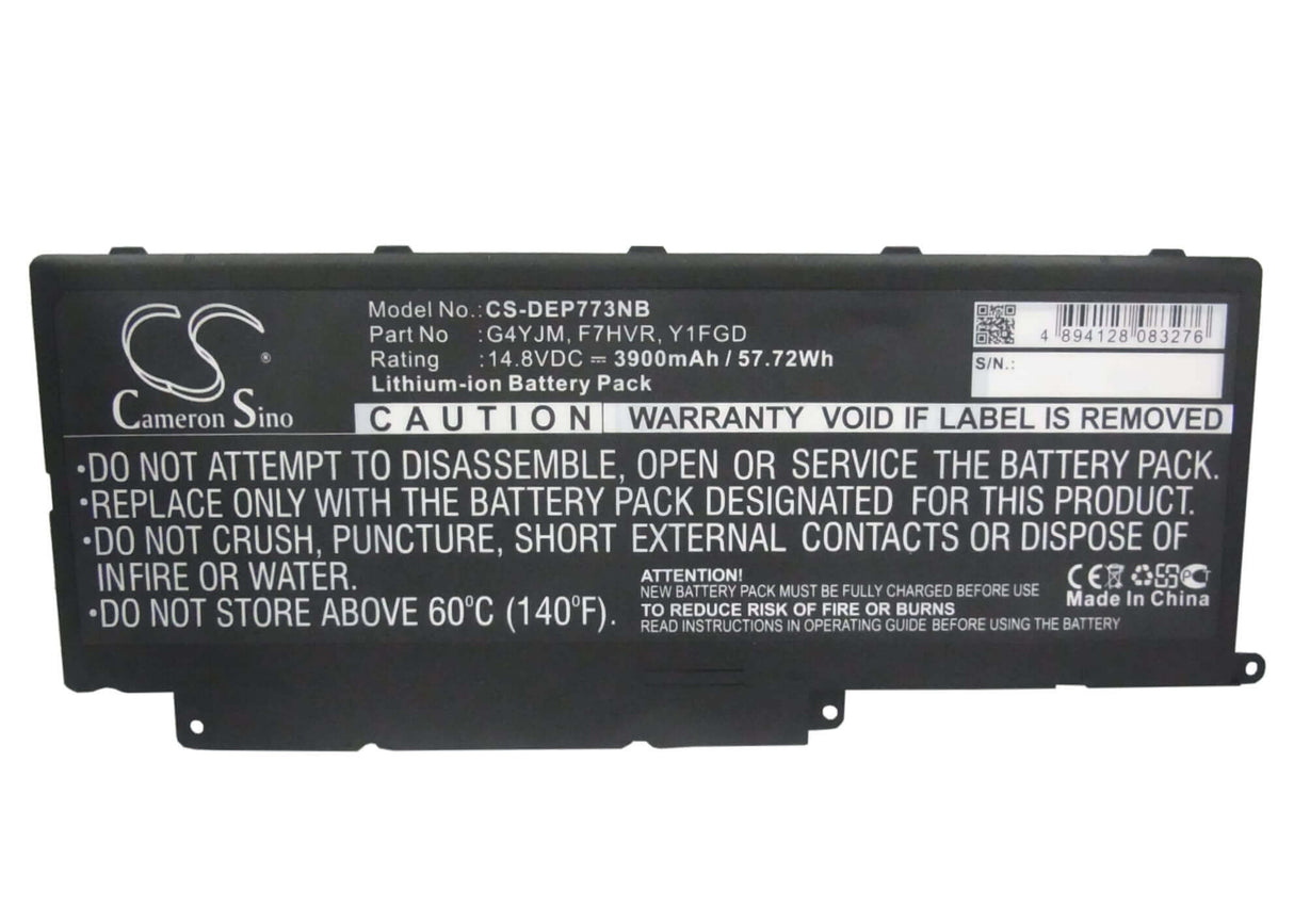 Black Battery For Dell Inspiron 7737, Inspiron 15-7537 P36f, Inspiron 15 7537 14.8v, 3900mah - 57.72wh Notebook, Laptop Cameron Sino Technology Limited