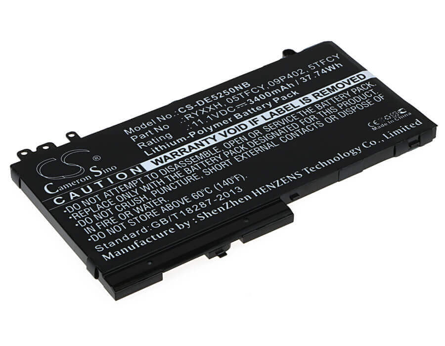 Black Battery For Dell Latitude 12 5000, Latitude 12 E5250 11.1v, 3400mah - 37.74wh Notebook, Laptop Cameron Sino Technology Limited