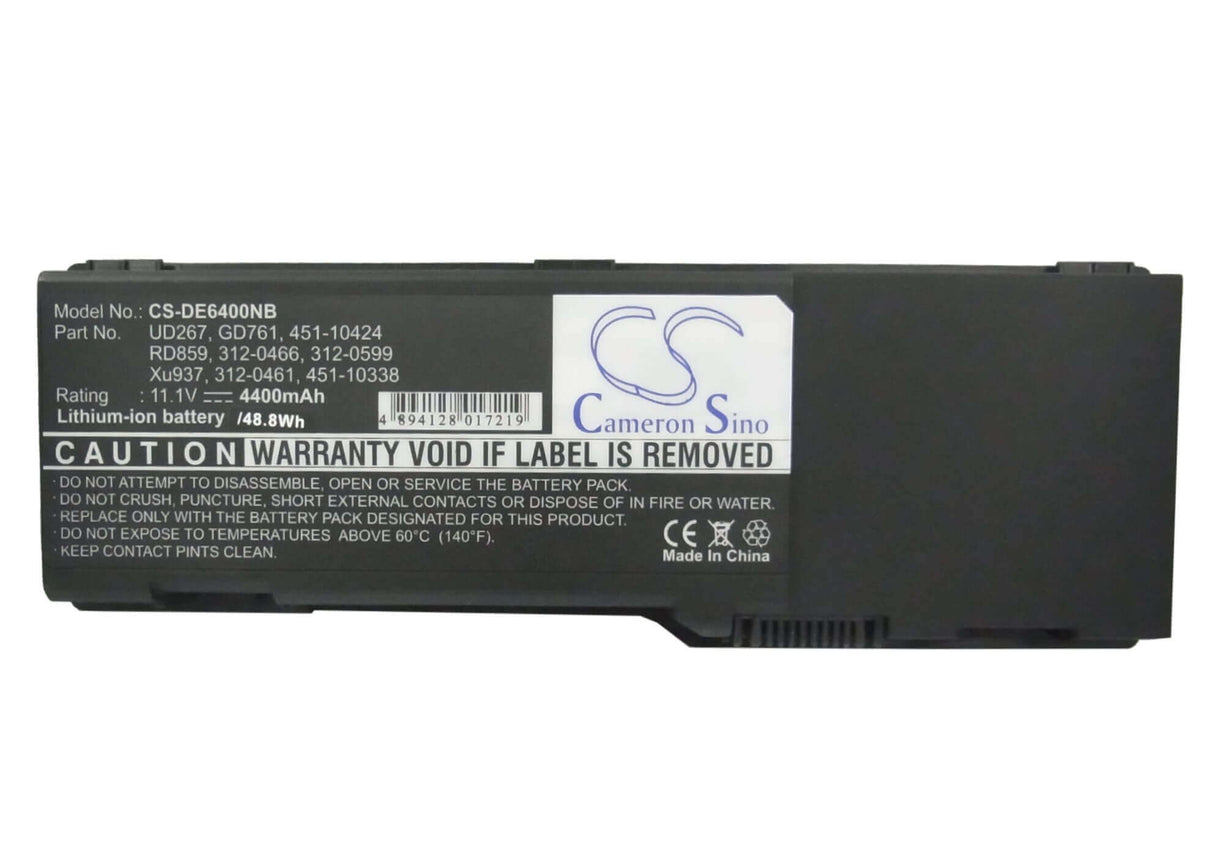 Black Battery For Dell Latitude 131l, Inspiron 1501, Inspiron E1505 11.4v, 4400mah - 50.16wh Notebook, Laptop Cameron Sino Technology Limited