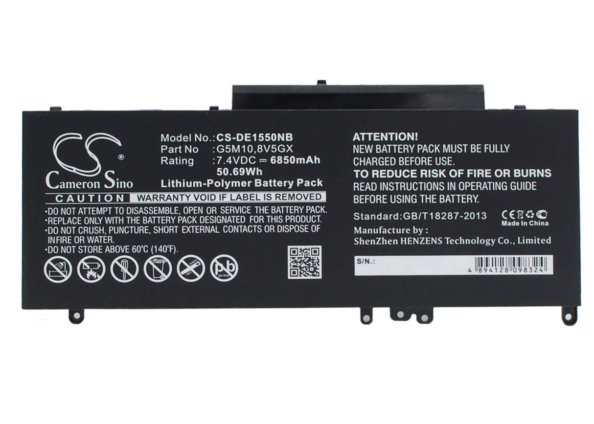 Black Battery For Dell Latitude E5550, Latitude 15 5000, Latitude E5550 15.6" 7.4v, 6850mah - 50.69wh Notebook, Laptop Cameron Sino Technology Limited