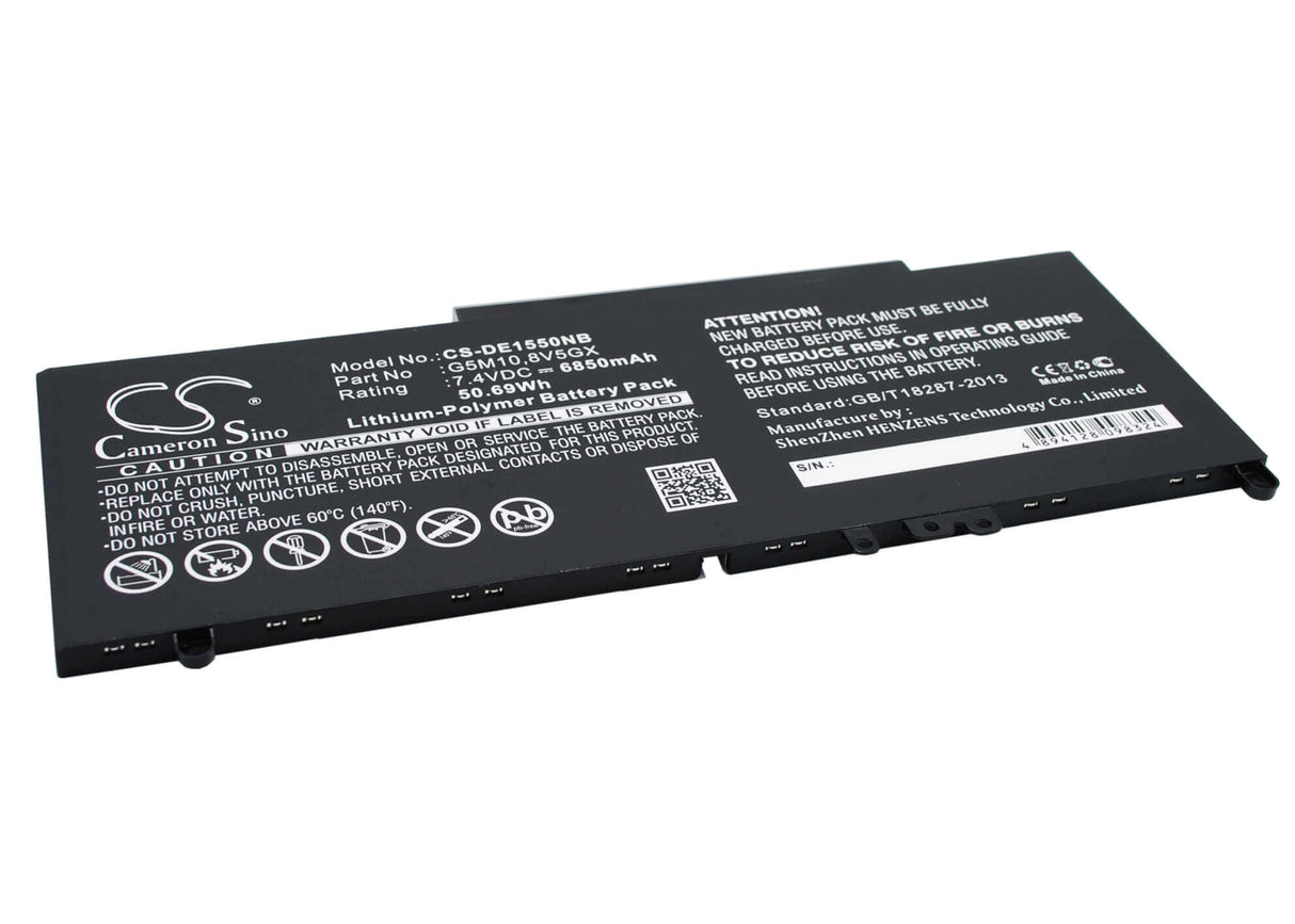 Black Battery For Dell Latitude E5550, Latitude 15 5000, Latitude E5550 15.6" 7.4v, 6850mah - 50.69wh Notebook, Laptop Cameron Sino Technology Limited