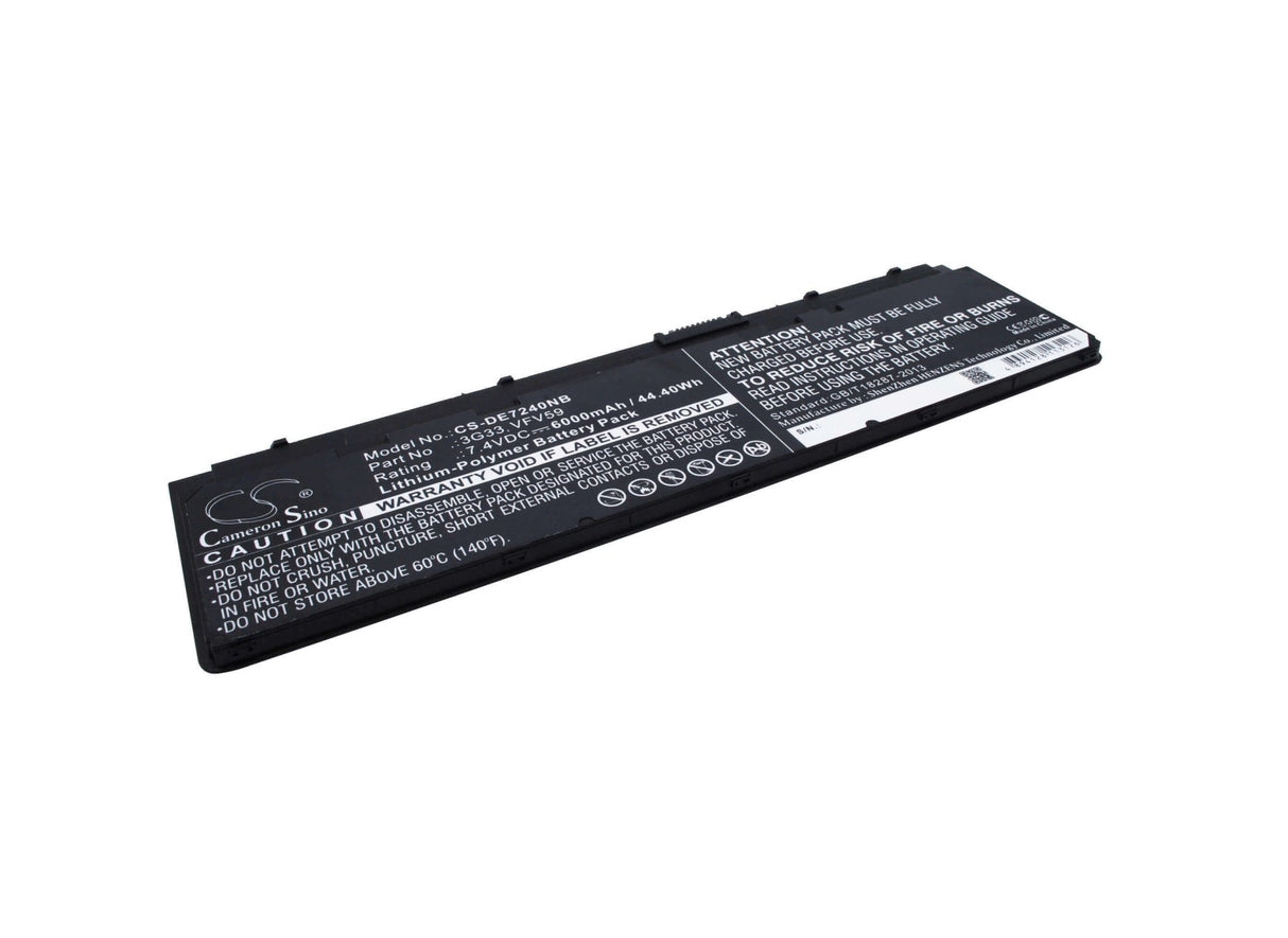 Black Battery For Dell Latitude E7240, Latitude E7250, Latitude E7240 12.5 7.4v, 6000mah - 44.40wh Notebook, Laptop Cameron Sino Technology Limited