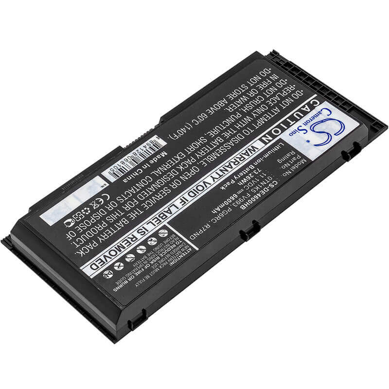 Black Battery For Dell Precision M4600, Precision M4700, Precision M6600 11.1v, 6600mah - 73.26wh Notebook, Laptop Cameron Sino Technology Limited