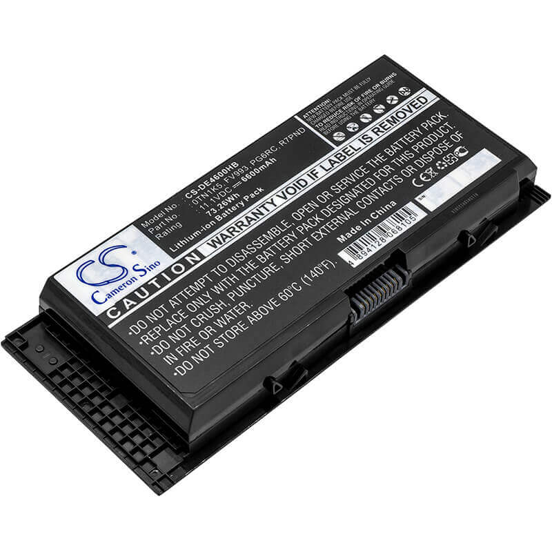 Black Battery For Dell Precision M4600, Precision M4700, Precision M6600 11.1v, 6600mah - 73.26wh Notebook, Laptop Cameron Sino Technology Limited