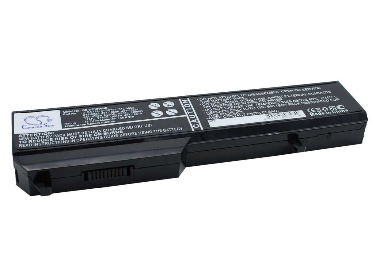 Black Battery For Dell Vostro 1310, Vostro 1510, Vostro 2510 11.1v, 4400mah - 48.84wh Notebook, Laptop Cameron Sino Technology Limited