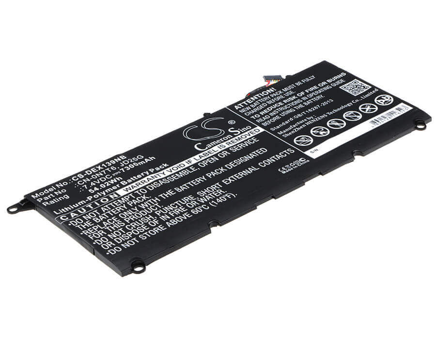 Notebook Battery For Dell Xps 13 9343, Xps 13-9343, Xps9343-1818slv 7.4v, 7300mah - 54.02wh Notebook, Laptop Cameron Sino Technology Limited