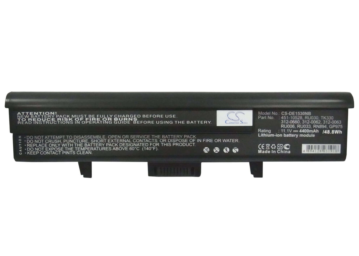 Black Battery For Dell Xps M1530, Xps M1500 11.1v, 4400mah - 48.84wh Notebook, Laptop Cameron Sino Technology Limited