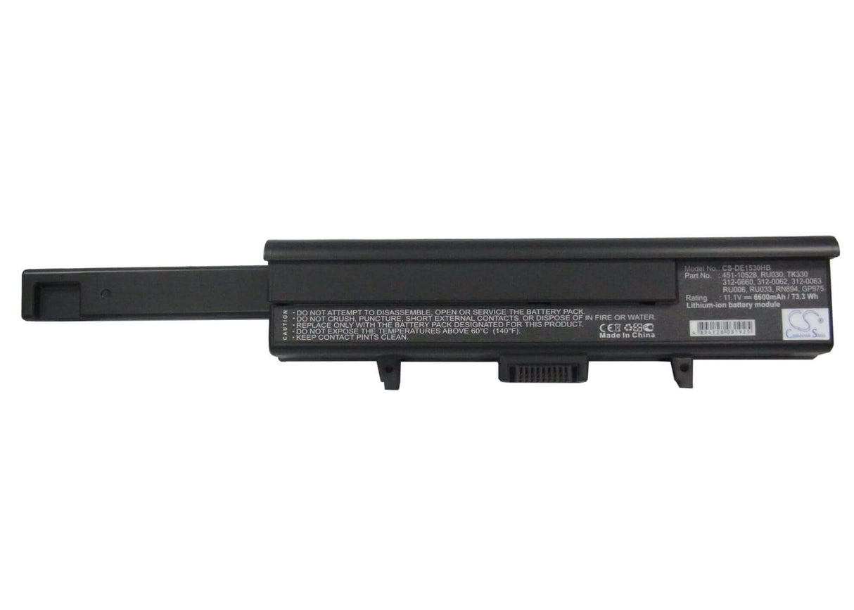 Black Battery For Dell Xps M1530, Xps M1500, Xps M1530n 11.1v, 6600mah - 73.26wh Notebook, Laptop Cameron Sino Technology Limited