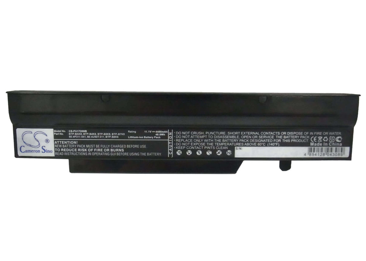 Black Battery For Fujit'su Amilo Li1718, Amilo Li1720, Amilo Li2727 11.1v, 4400mah - 48.84wh Notebook, Laptop Cameron Sino Technology Limited