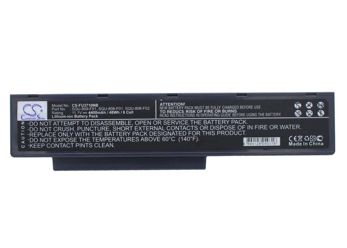 Black Battery For Fujit'su Amilo Li3710, Amilo Li3910, Amilo Pi3560 11.1v, 4400mah - 48.84wh Notebook, Laptop Cameron Sino Technology Limited