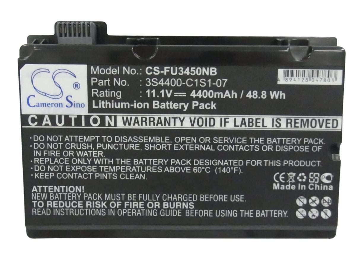 Black Battery For Fujit'su Amilo Pi3540, Amilo Pi3525, Amilo Pi3450 11.1v, 4400mah - 48.84wh Notebook, Laptop Cameron Sino Technology Limited
