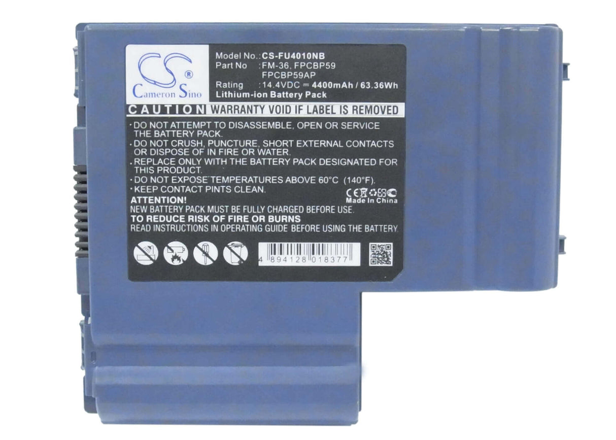 Batterie noire pour Fujitsu Fmv Biblo Mg75e, Fmv Biblo Mr16ah, Fmv Biblo Mr16b 14.4v, 4400mah - 63.36wh Batteries pour l'électronique Cameron Sino Technology Limited (Suspendu)