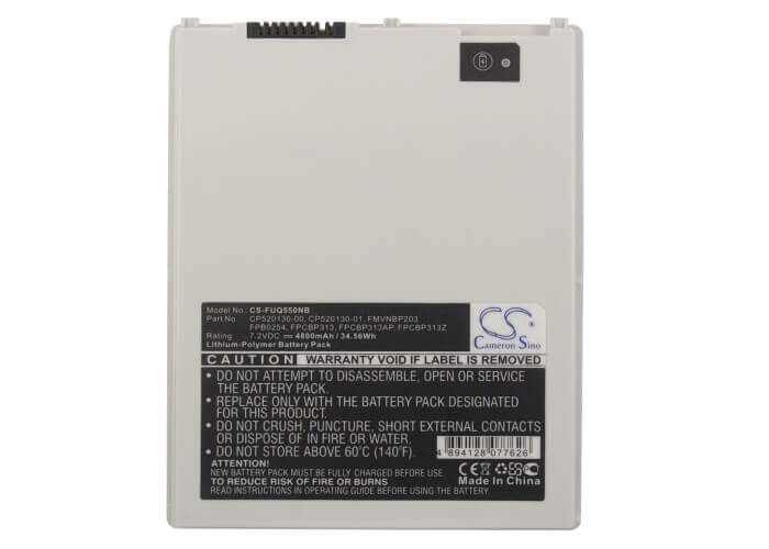 Batterie noire pour Fujitsu Q550, Q550/c, Q550lb 7.2v, 4800mah - 34.56wh Notebook, Laptop Cameron Sino Technology Limited (Suspendu)