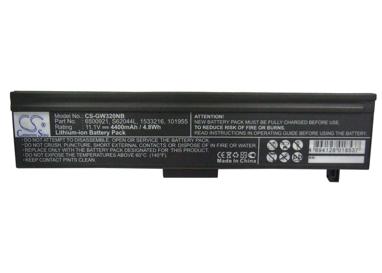 Black Battery For Gateway M320, M325, 4541bz 11.1v, 4400mah - 48.84wh Batteries for Electronics Cameron Sino Technology Limited (Suspended)